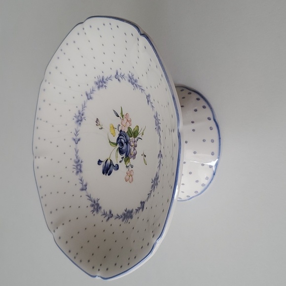 Nikko Japan Other - Vintage Nikko Japan Blue Peony Candy Nut Pedestal Tray Dish 3 x 6